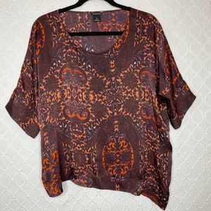 Club Monaco Floral Oversized Dolman Silk Blouse